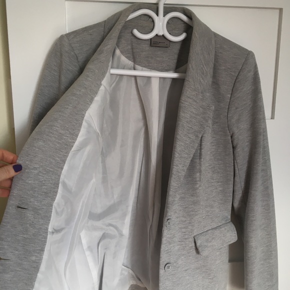 Grey jersey blazer - Picture 3 of 9